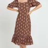 Sass Angela Frill Hem Midi Dress^ Dresses