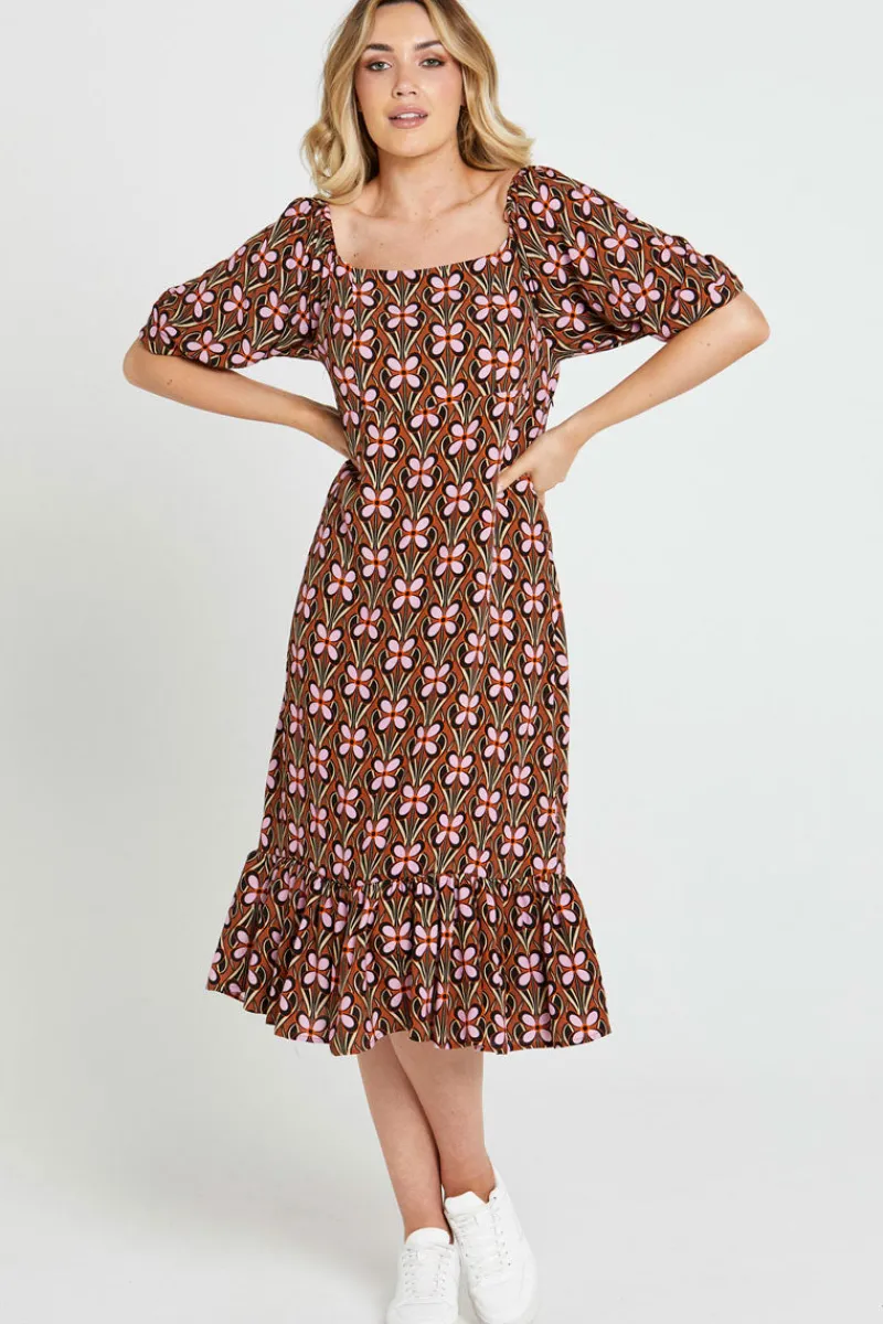 angela_frill_hem_midi_dre_0.webp Sass Angela Frill Hem Midi Dress^ Dresses