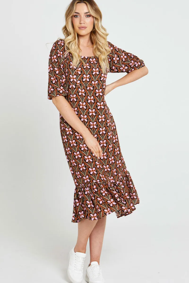 angela_frill_hem_midi_dre_1.webp Sass Angela Frill Hem Midi Dress^ Dresses