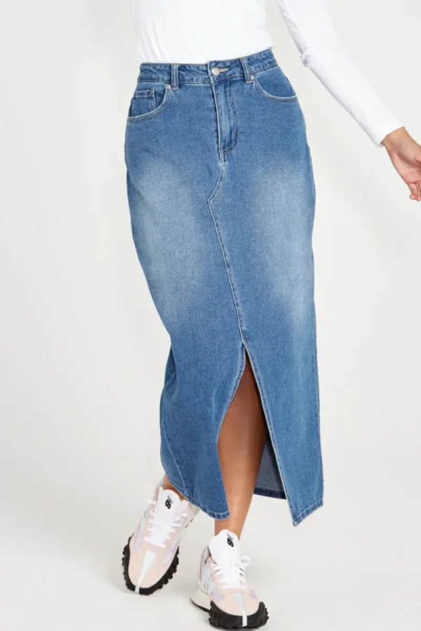 Sass Emerald Denim Maxi Skirt^ Skirts | Dresses