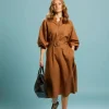 Fate and Becker Exhale Belted Midi Dress SHORT SLEEVE^ Belts | Dresses