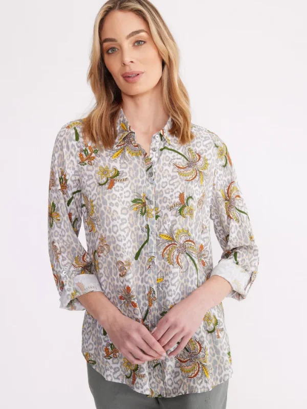 Yarra trail FLOWER LEOPARD SHIRT^ Shirts