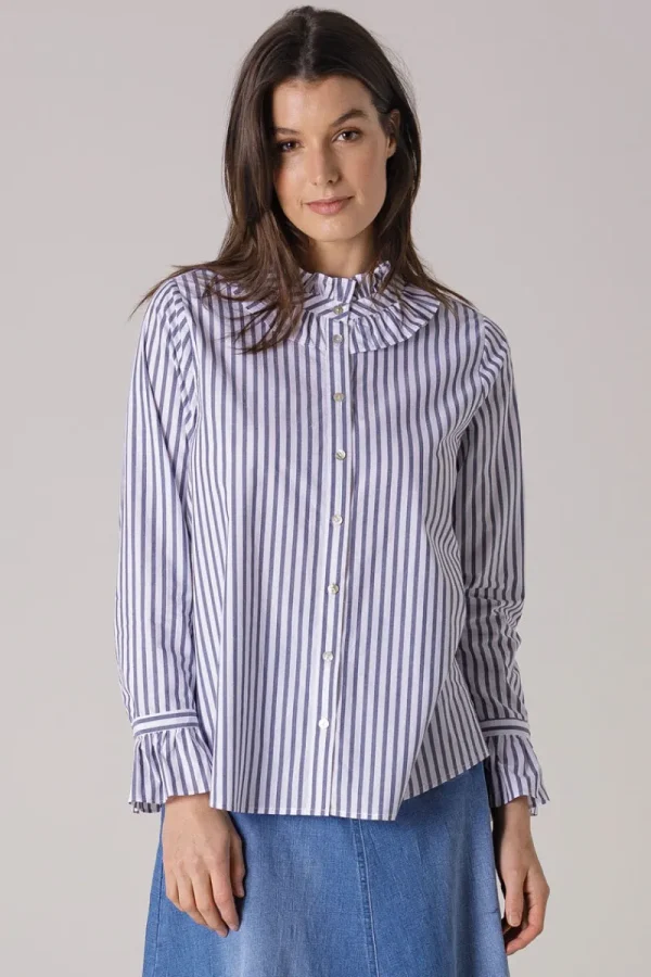 Yarra trail Frilled Stripe Shirt^ Shirts