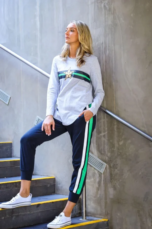 3rd Story Gold Star With Stripes Long Sleeve Tee^ Tops