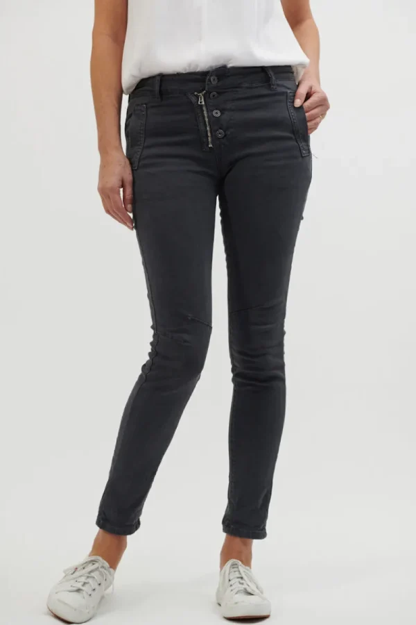 Italian Star Button Jean^ Jeans