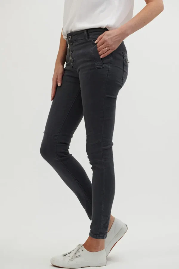 Italian Star Button Jean^ Jeans