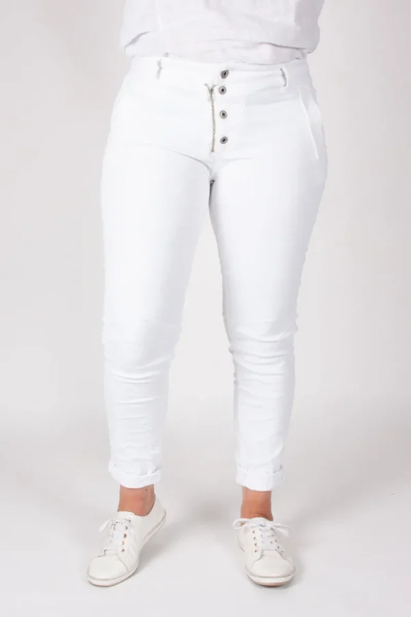 Italian Star Button Jean^ Jeans