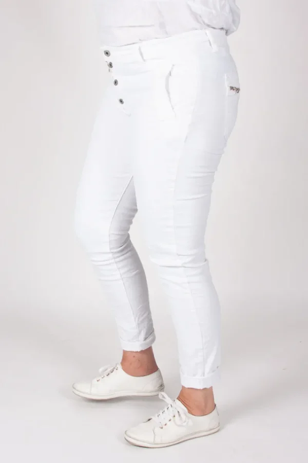 Italian Star Button Jean^ Jeans