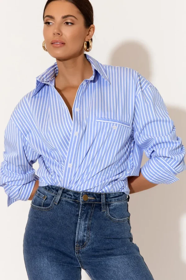 Adorne Kira Oversized Poplin Stripe Shirt^ Shirts
