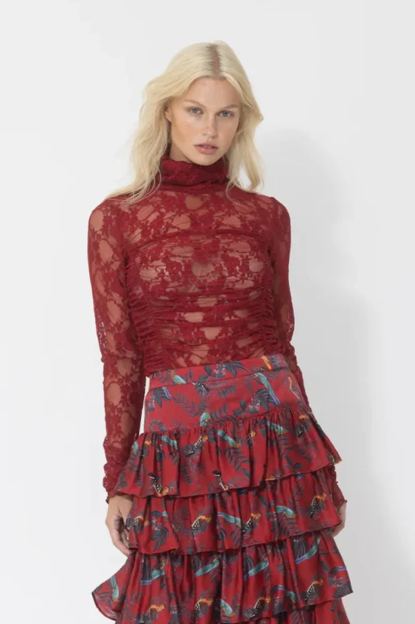 Joey the Label Lace Rouched Top^ Tops