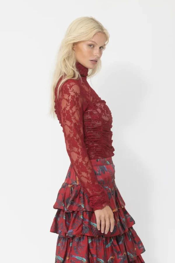 Joey the Label Lace Rouched Top^ Tops