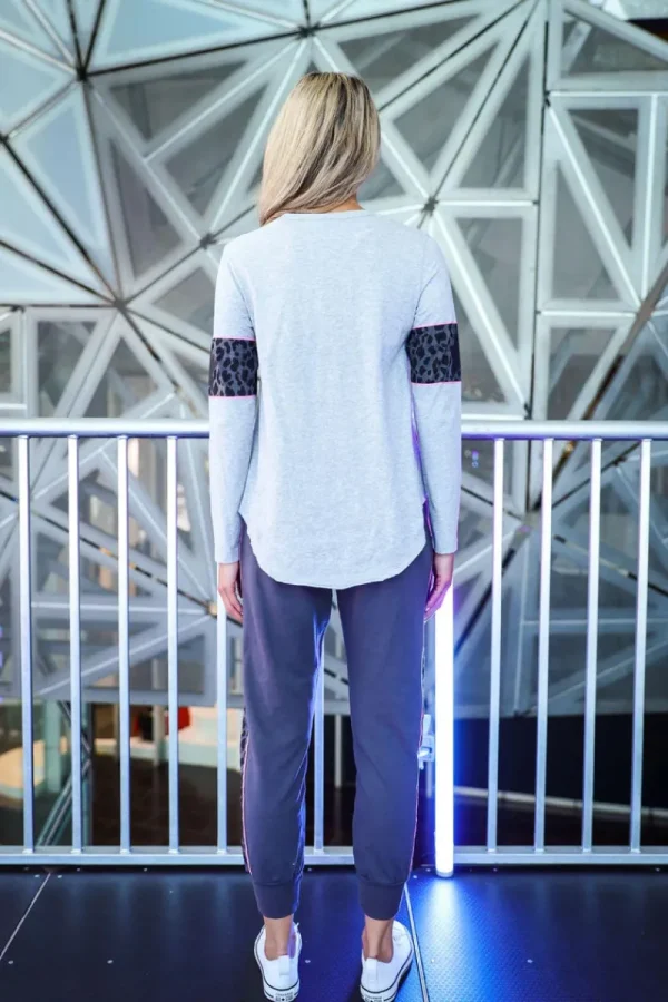 3rd Story Leopard Banded Sleeve Long Sleeve Tee^ Tops