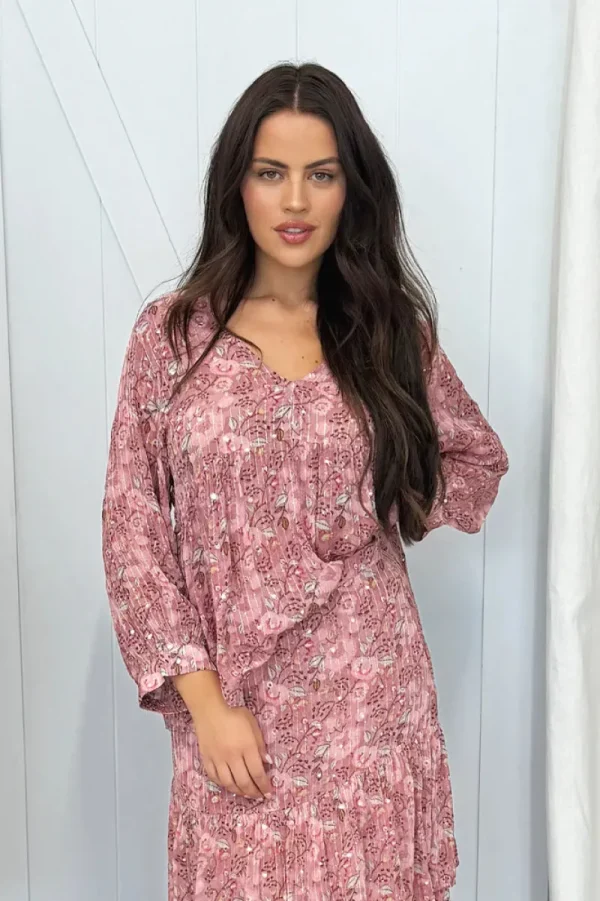 Joey the Label Mirror Floral Blouse^ Tops