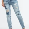 Italian Star Paisley Patch Jean^ Jeans