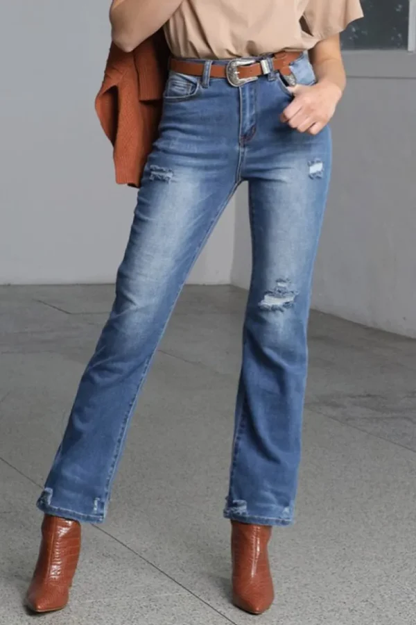 Zeinert and Co Pipe Leg Rip Jeans Super Soft^ Jeans