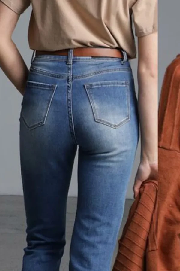 Zeinert and Co Pipe Leg Rip Jeans Super Soft^ Jeans