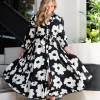 Zeinert & Co Poppy Print Lace Trim Midi Dress^ Dresses