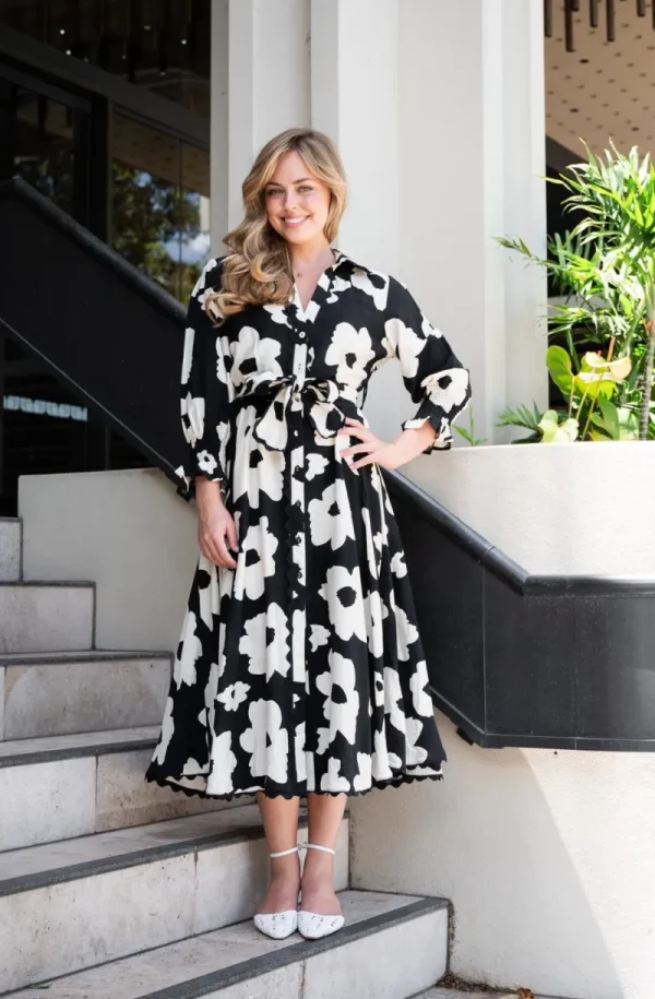 Zeinert & Co Poppy Print Lace Trim Midi Dress^ Dresses