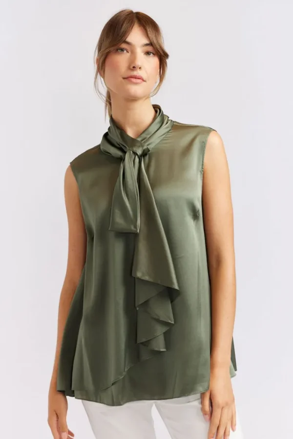 Alessandra Pussy Bow Sleeveless Top^ Tops