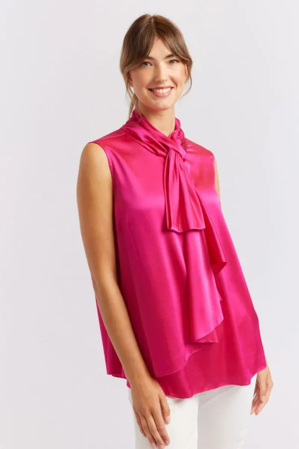 Alessandra Pussy Bow Sleeveless Top^ Tops
