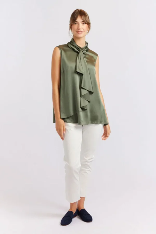 Alessandra Pussy Bow Sleeveless Top^ Tops