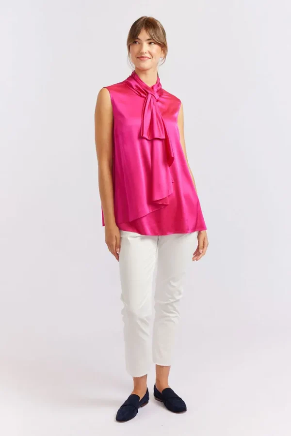 Alessandra Pussy Bow Sleeveless Top^ Tops