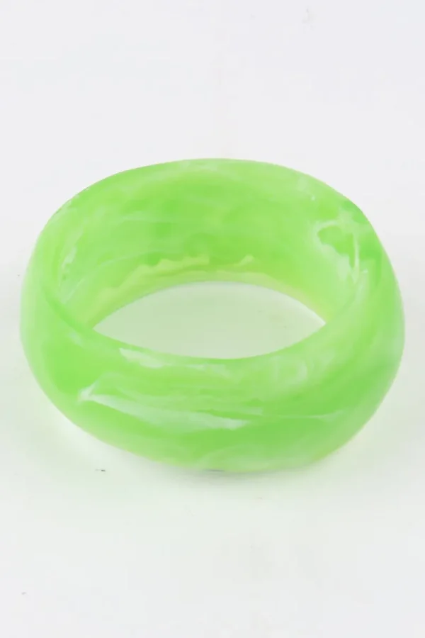 Moose and Meg Designs Resin Bangle Green White L^ Jewellery