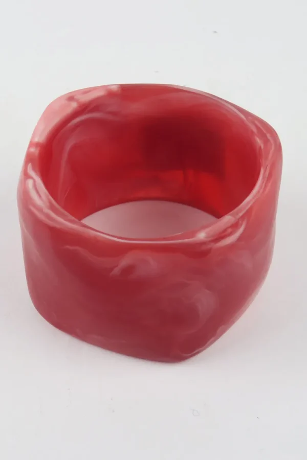 Moose and Meg Designs Resin Bangle Red Marble Clear XL^ Jewellery