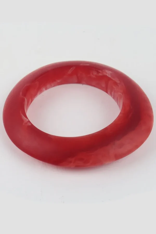 Moose and Meg Designs Resin Bangle Red Marble M^ Jewellery