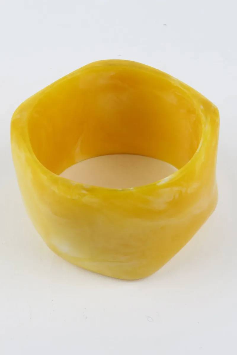 resin_bangle_yellow_marbl_0.webp Moose and Meg Designs Resin Bangle Yellow Marble XL^ Jewellery