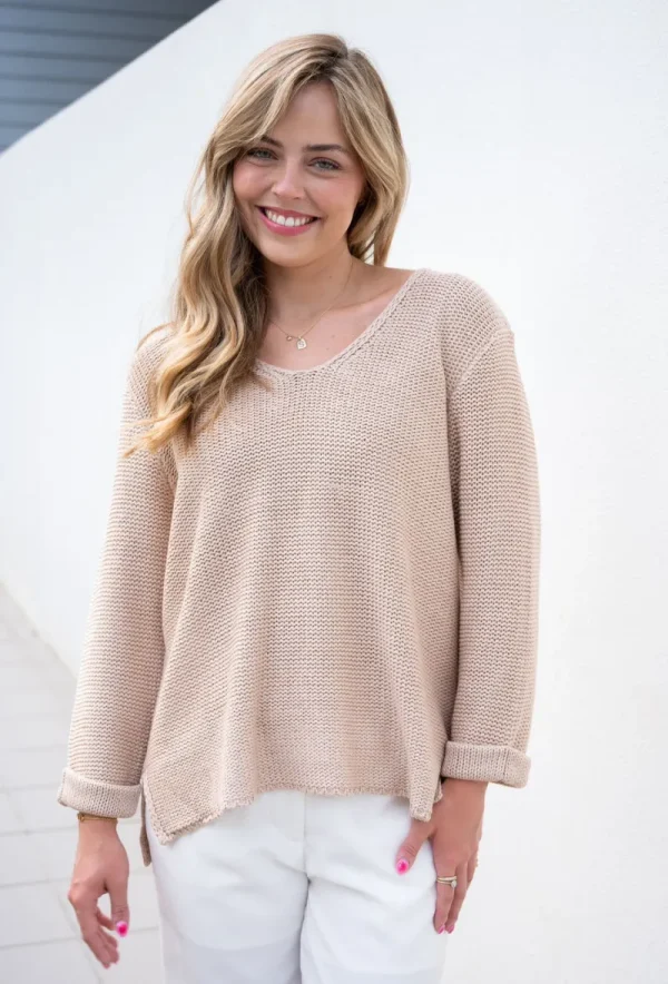 Zeinert & Co Roll Up Sleeve Knit Top^ Jumpers + Sweaters | Tops