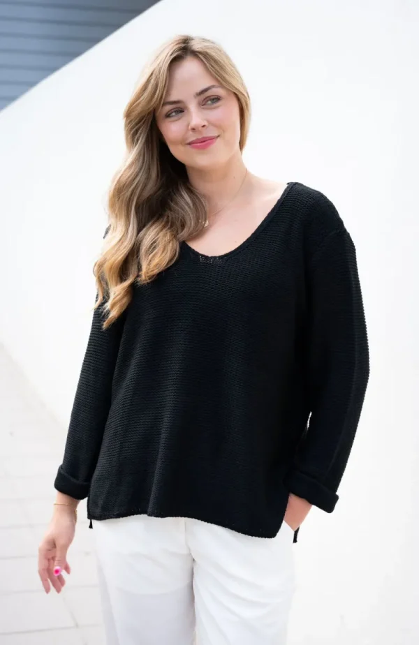 Zeinert & Co Roll Up Sleeve Knit Top^ Jumpers + Sweaters | Tops