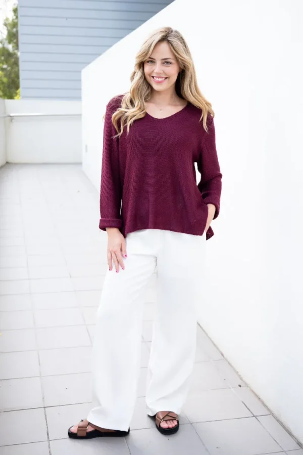 Zeinert & Co Roll Up Sleeve Knit Top^ Jumpers + Sweaters | Tops