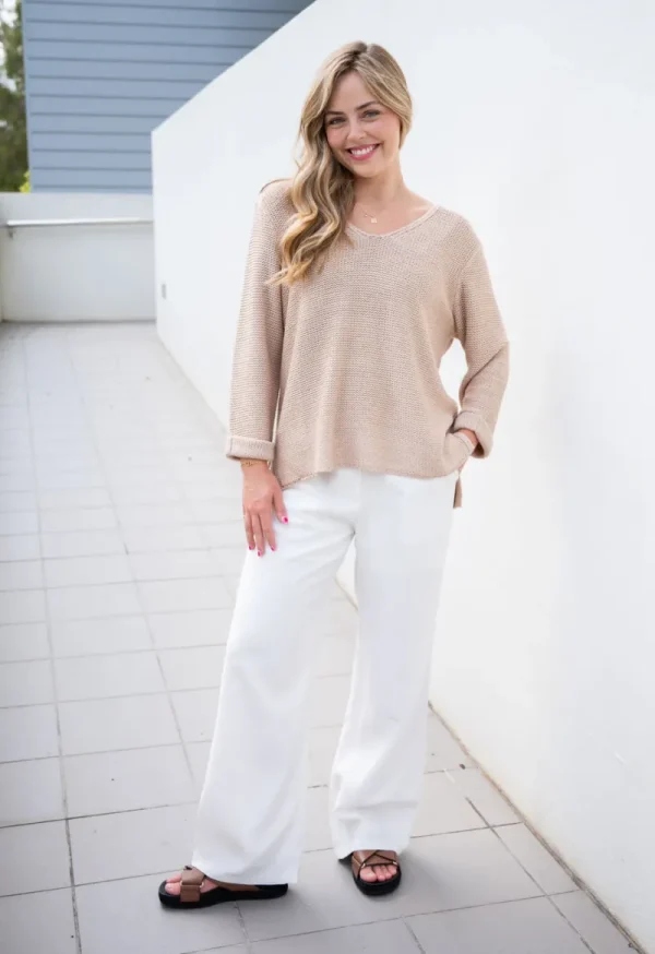 Zeinert & Co Roll Up Sleeve Knit Top^ Jumpers + Sweaters | Tops