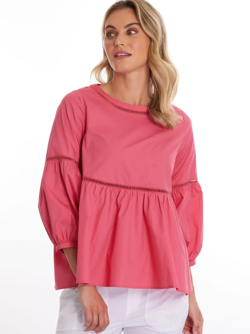 ruffle_top_0.webp Marco Polo 3/4 RUFFLE TOP^ Tops