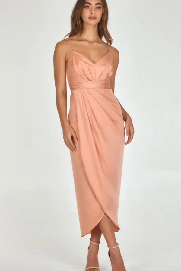 Zeinert & Co Satin Pleated Midi Dress^ Dresses