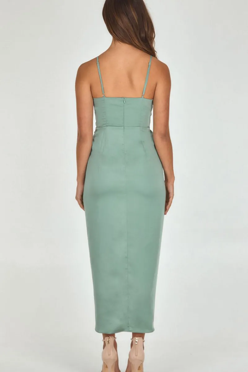 satin_pleated_midi_dress_3.webp Zeinert & Co Satin Pleated Midi Dress^ Dresses
