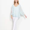 Caju Split Sleeve Blouse^ Tops