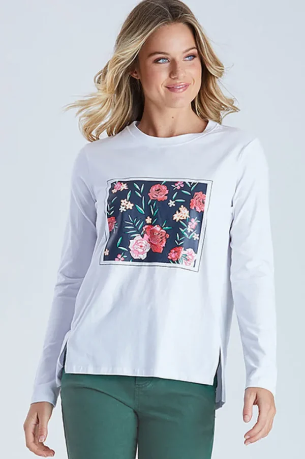 threadz Framed Floral Print Tee^ Tops