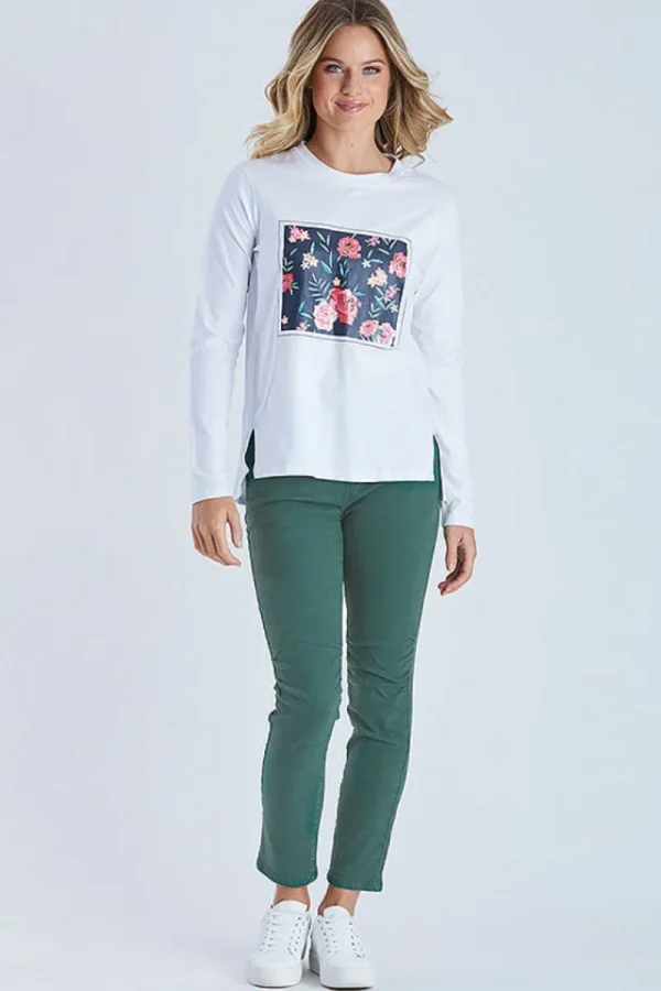 threadz Framed Floral Print Tee^ Tops